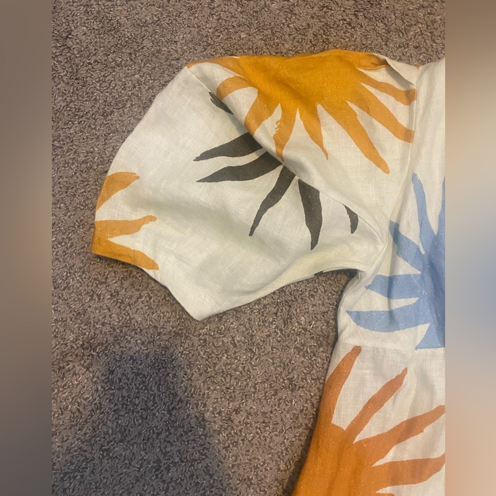 NWOT Anthropologie Cala de La Cruz Nane Linen Midi Resort Dress Sleeve M $700 - Picture 6 of 10